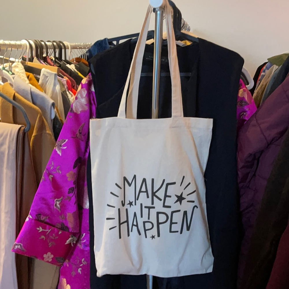 Make it happen cotton canvas tote bag small